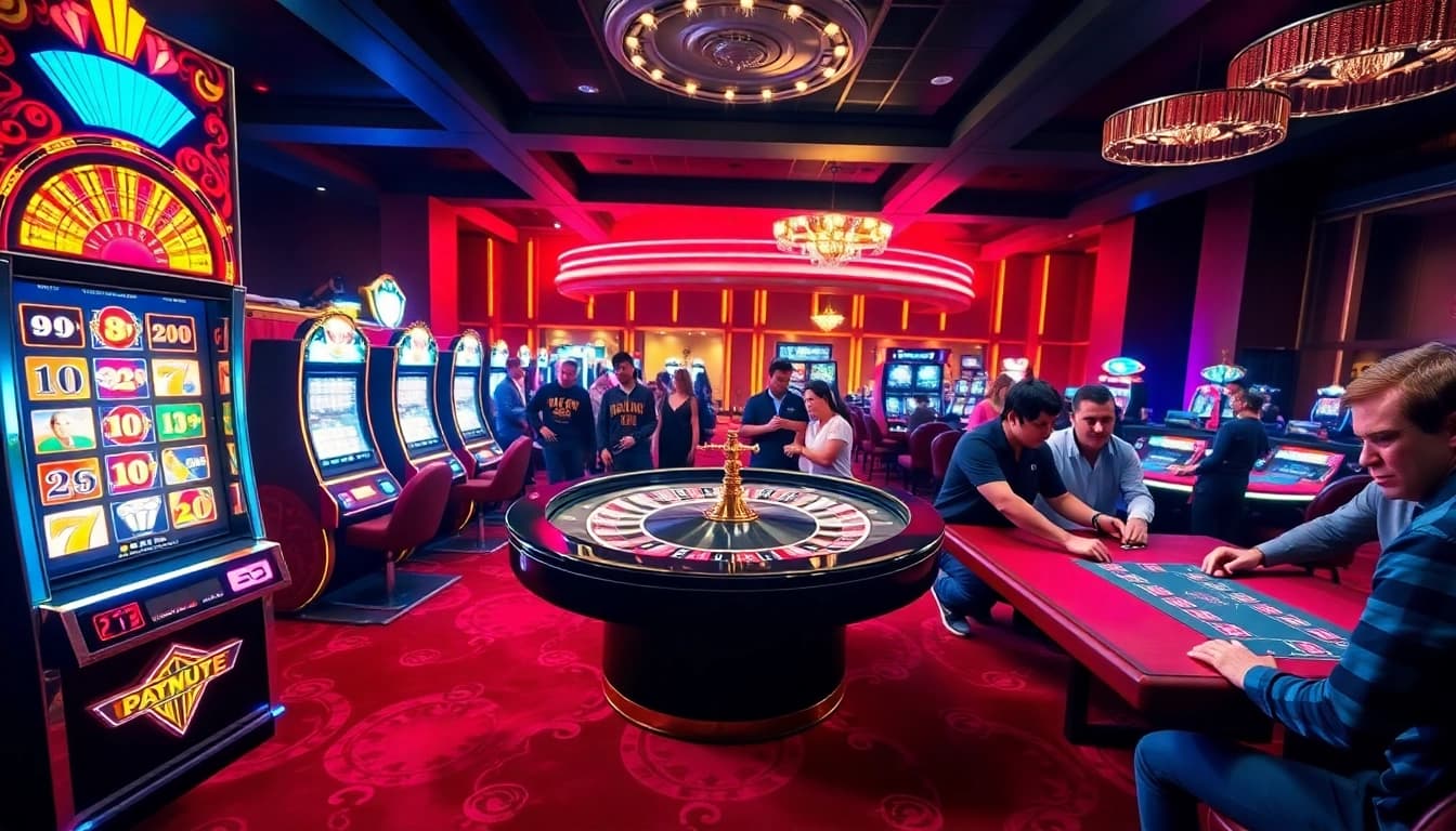 Experience the excitement of 68win with players engaging at a luxurious casino table.