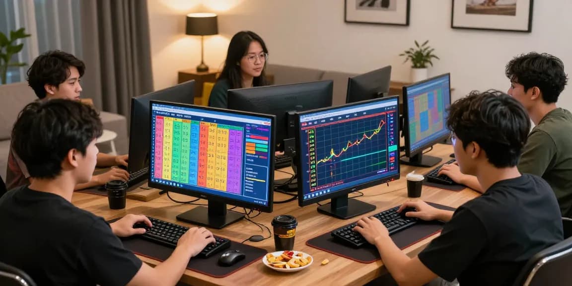 Engaged gamblers analyzing strategies for macan togel in a cozy setting.