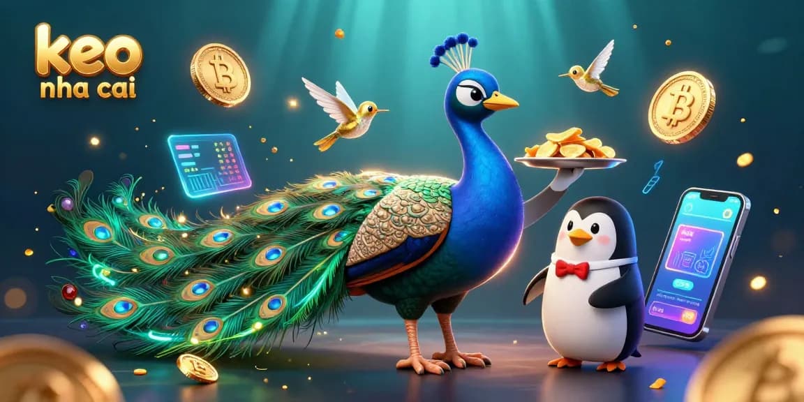 Engage with exciting keo nha cai experiences featuring vibrant peacock, butler penguin, and gold chips.