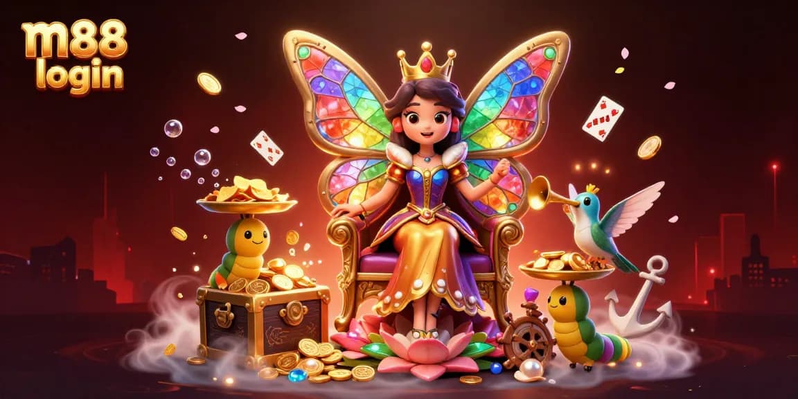 Experience the vibrant world of m88 login with a colorful, captivating casino scene full of possibilities.