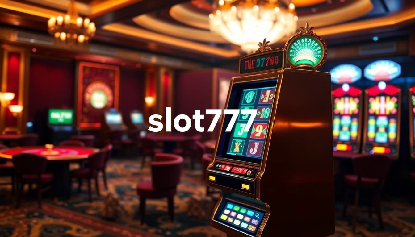 Experience the excitement of slot777 login at a glamorous casino with vibrant colors and thrilling slot machines.
