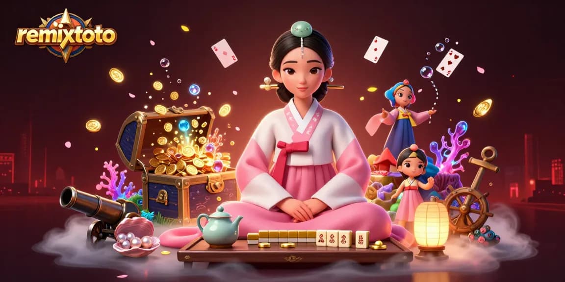 Experience remixtoto's vibrant online casino atmosphere with winning elements and engaging characters.