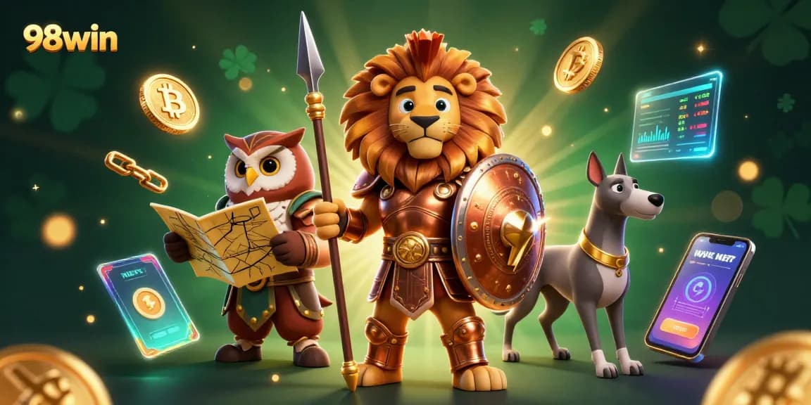 Enhance your gameplay at 98win with engaging animated characters and exciting casino elements.