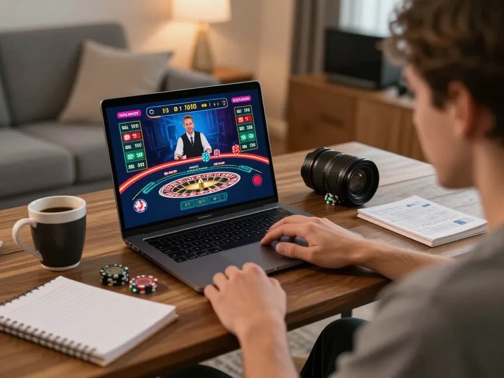 Permainan roulette dealer langsung Bintangmpo di antarmuka yang ramah pengguna dalam pengaturan rumah yang nyaman.