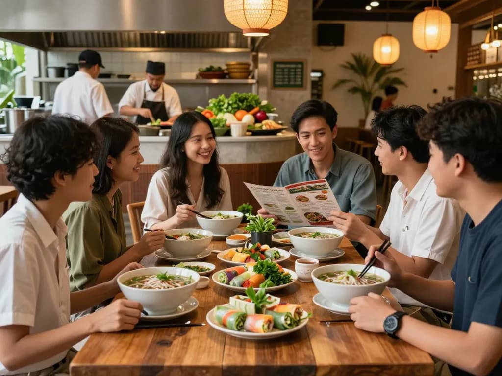 Delicious Vietnamese dining experience showcasing https://www.saigoncafesterling.com/menus with aromatic pho and fresh spring rolls.