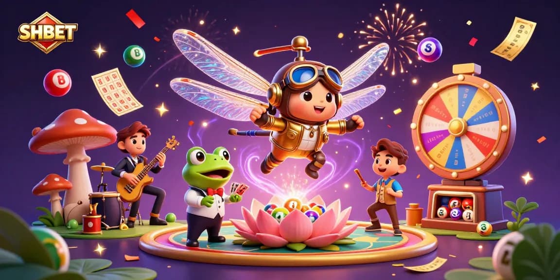 Experience SHBET’s dynamic casino scene with vibrant characters and engaging gaming elements.