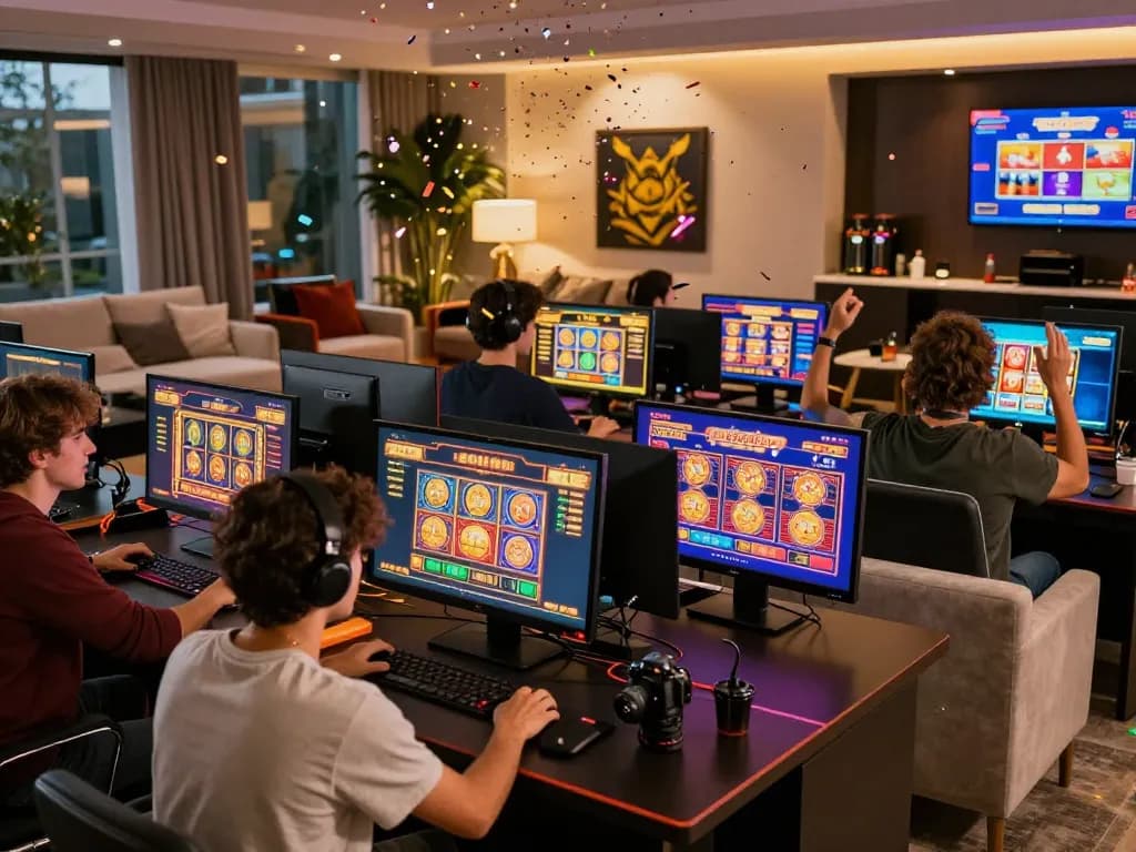 Players experiencing the thrill of a Lucky win in a vibrant online gaming setting.