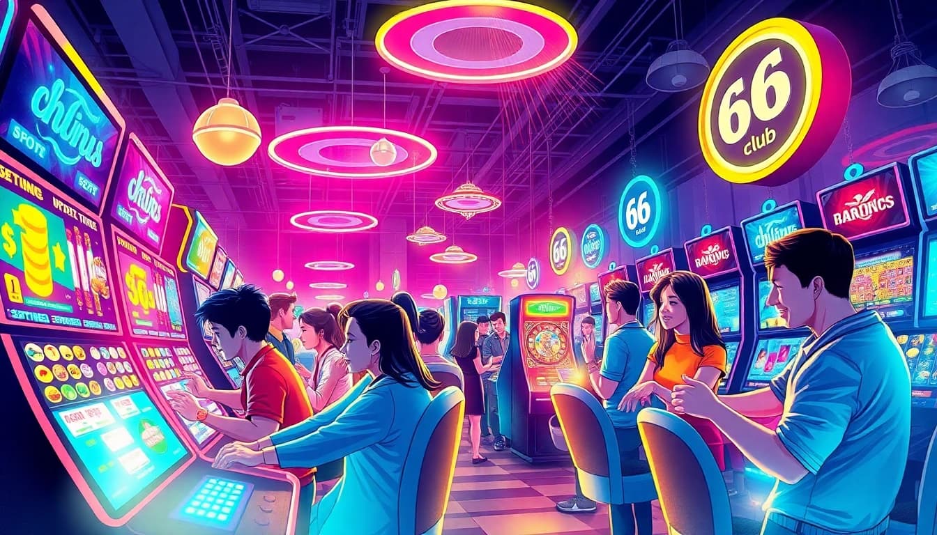 Exciting online gaming experience at 66club with vibrant casino environment.