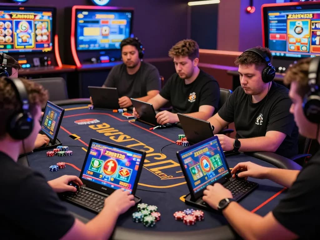 Experience the excitement of zeus138 with players enjoying thrilling slot games in a vibrant online casino setting
