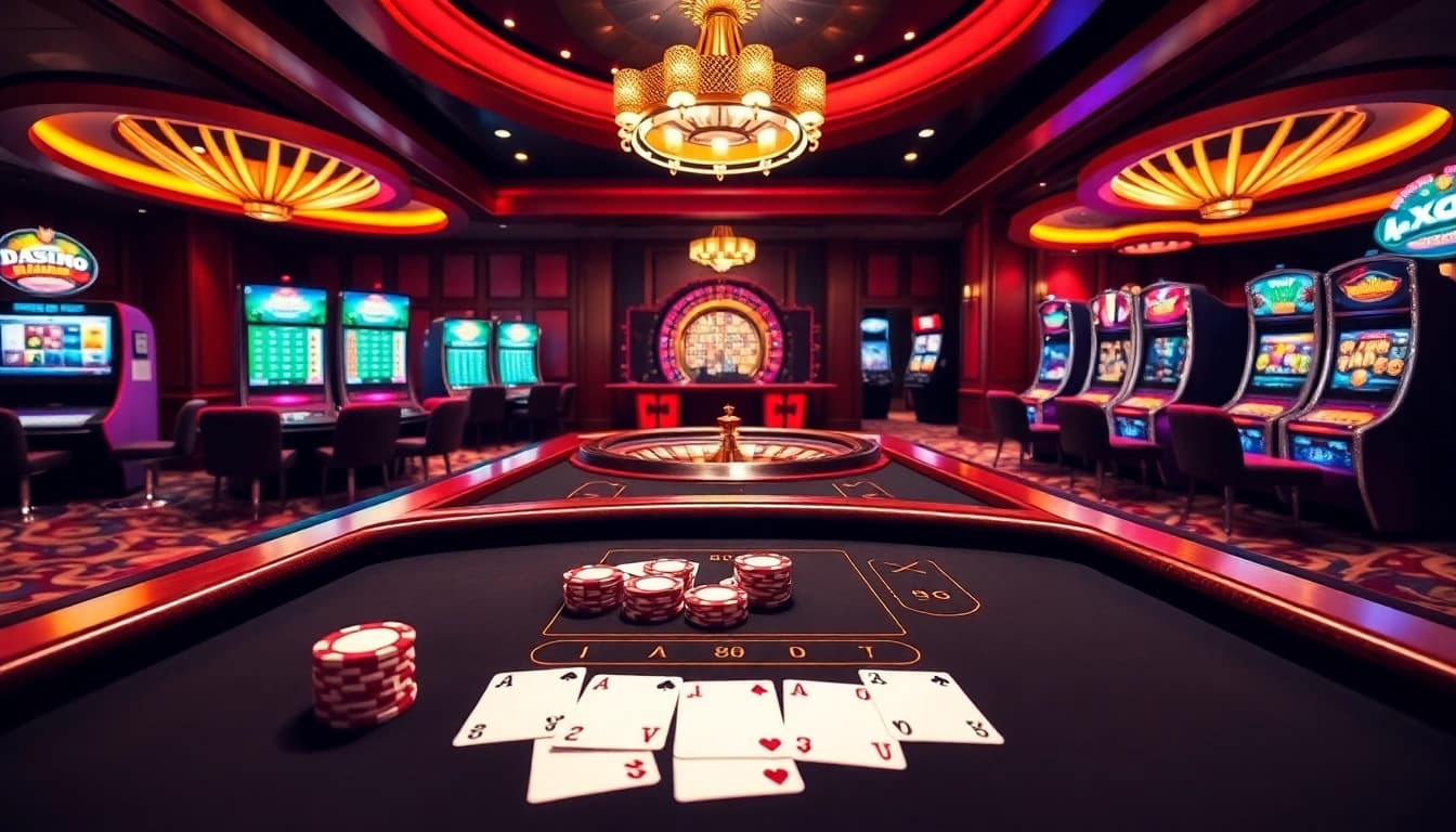 Experience the thrill of high-stakes Baccarat at XX 88, featuring vibrant tables and glamorous chips.
