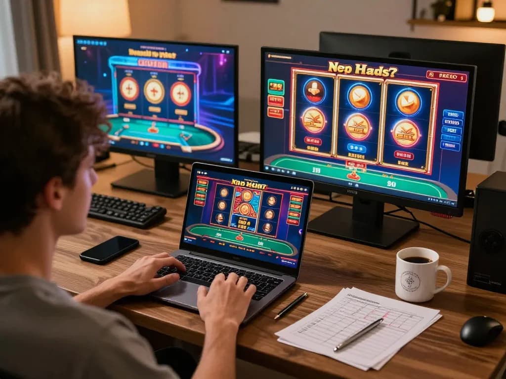 Playing RR88 live dealer game on a laptop in a modern home setup, showcasing engaging casino action.