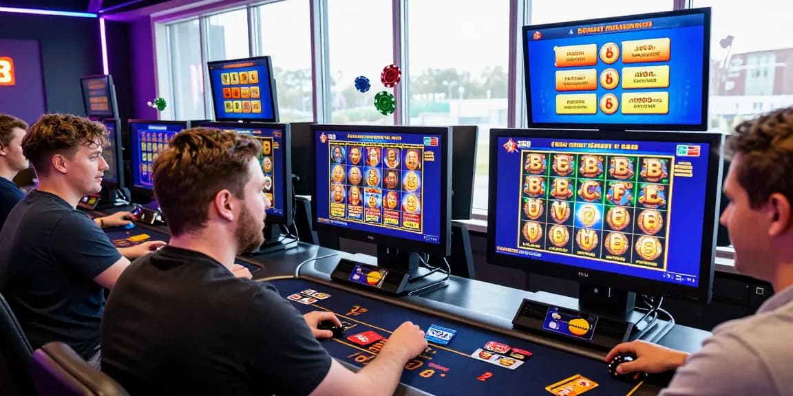 Exciting online gambling at credit card casinos featuring players using various credit cards at https://jumpspace.org.uk, showcasing vibrant gaming atmosphere.