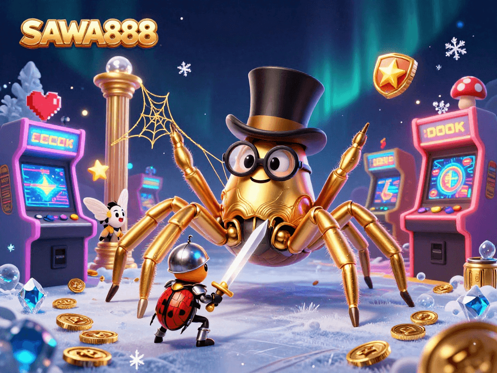 Experience thrilling slots with SAWA888 featuring engaging characters and vibrant game elements.