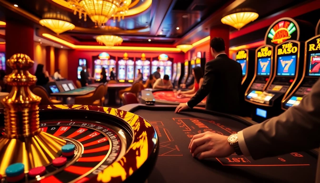 KP88 immersive casino experience with roulette and poker action, showcasing excitement.