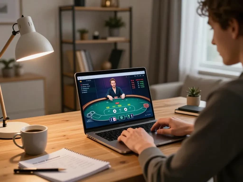 Engage and play with USDT in an online poker game showcasing strategic gameplay at home.