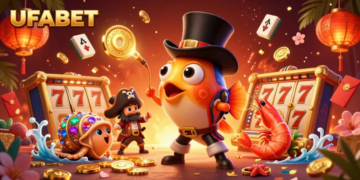 Engage in thrilling gameplay at UFABET with vibrant casino elements and captivating characters.