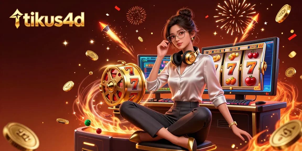 Engage in tikus4d action with vibrant casino reels, symbols, and lucky elements in a dynamic 3D scene.