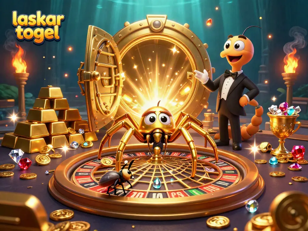 Place bets in laskar togel's golden realm of luck with a magical roulette wheel.