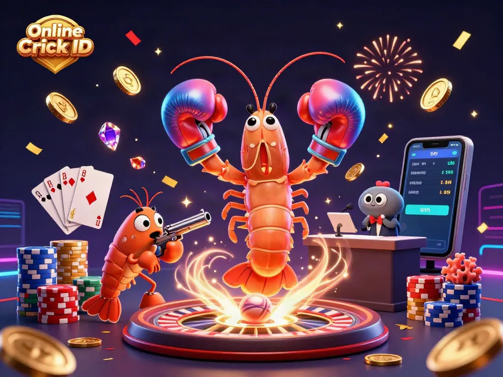 Engage with Online Cricket ID through dynamic betting elements in this vibrant illustration.