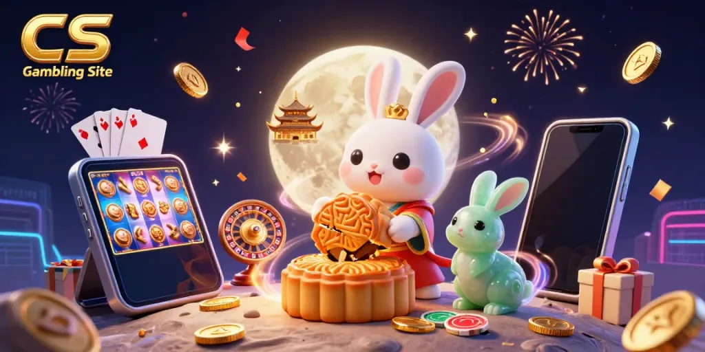 Experience exciting gameplay on a CS Gambling Site with characters celebrating over golden poker chips and festive casino elements.