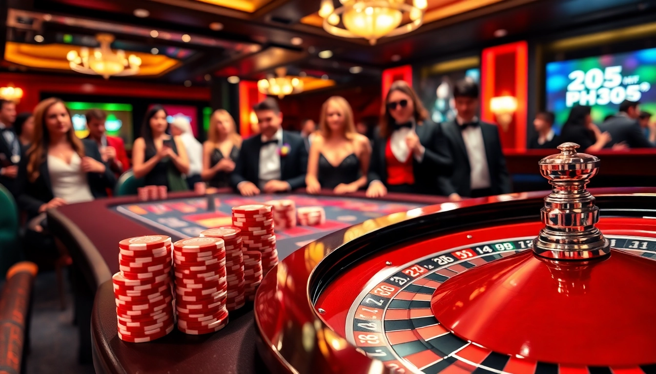 Experience thrilling gaming at ph365 login with vibrant casino tables and excited players.