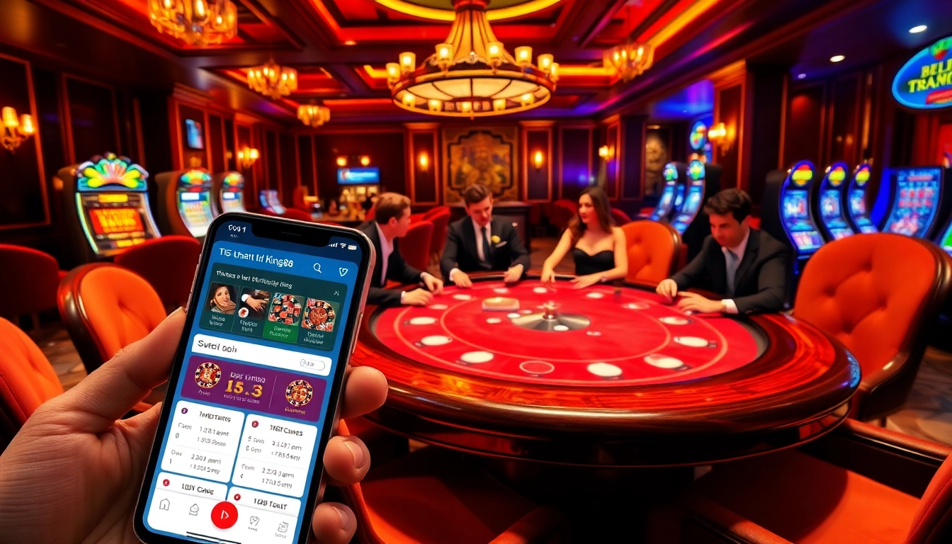 Enjoy gaming excitement with tải king88 app, featuring luxurious poker tables and vibrant casino action.