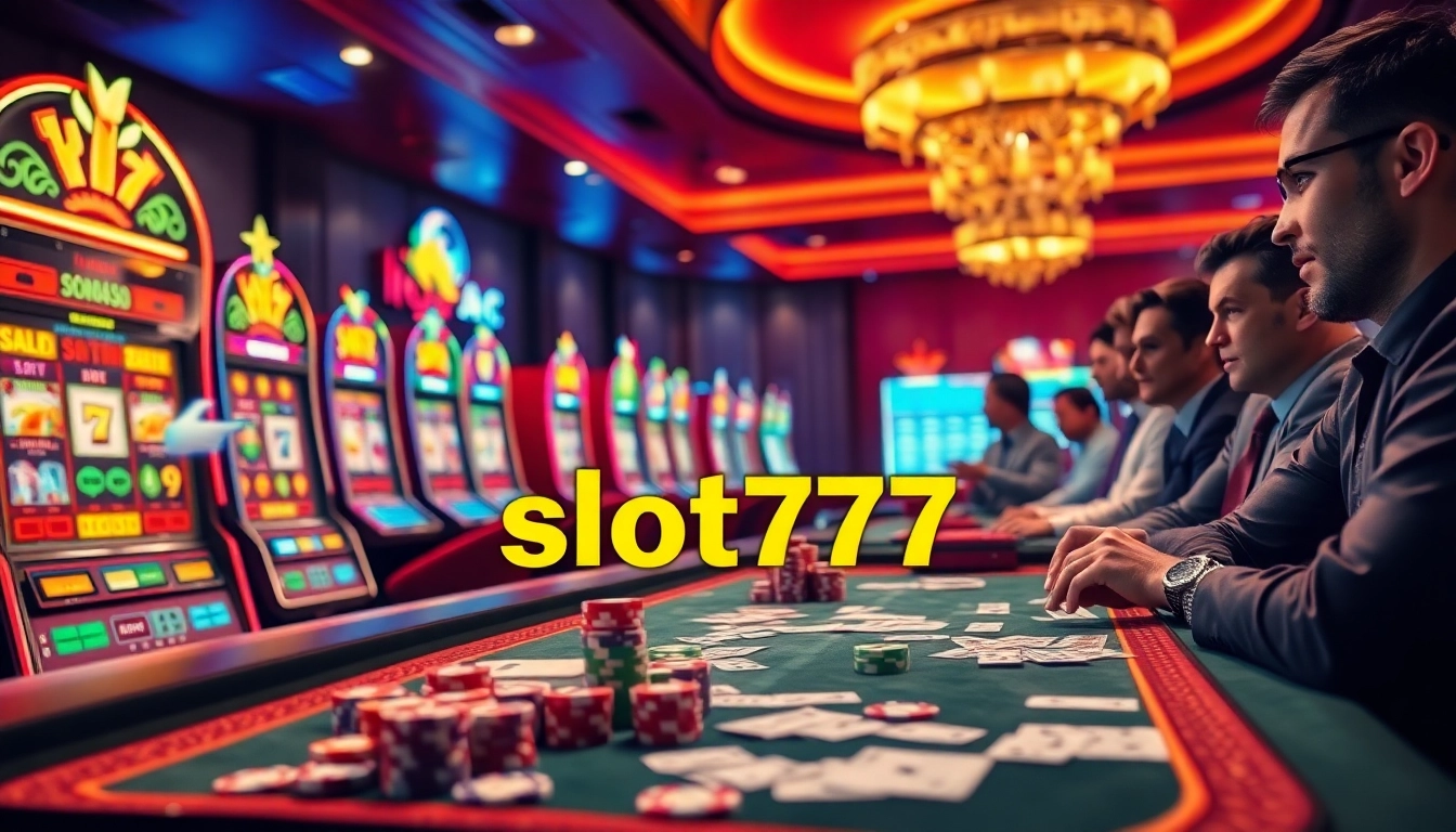 Engaging in thrilling slot777 games at a vibrant casino filled with excitement.