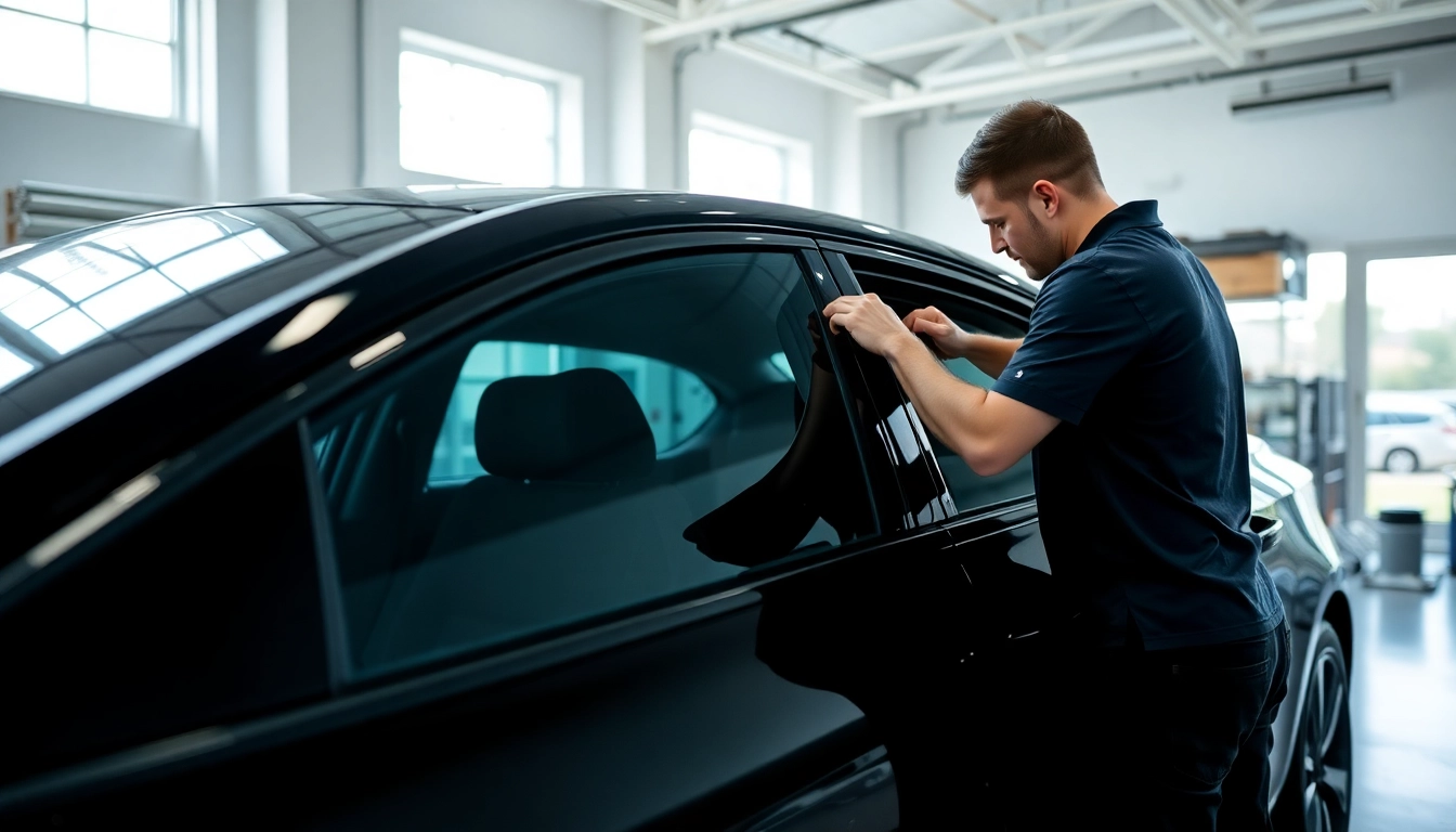 Enhance your vehicle's protection with window tint Chattanooga by skilled technicians applying film.