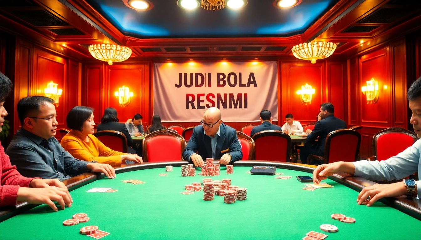 Exciting poker gameplay featuring Judi Bola Resmi with vibrant chips and cards.