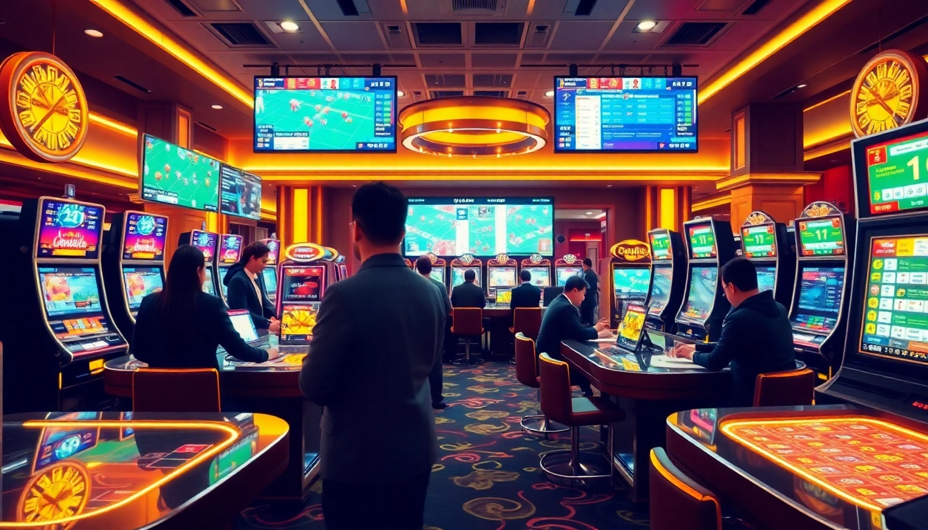 Engaging players in Judi Bola Resmi activities at an online casino, showcasing excitement and luxury.