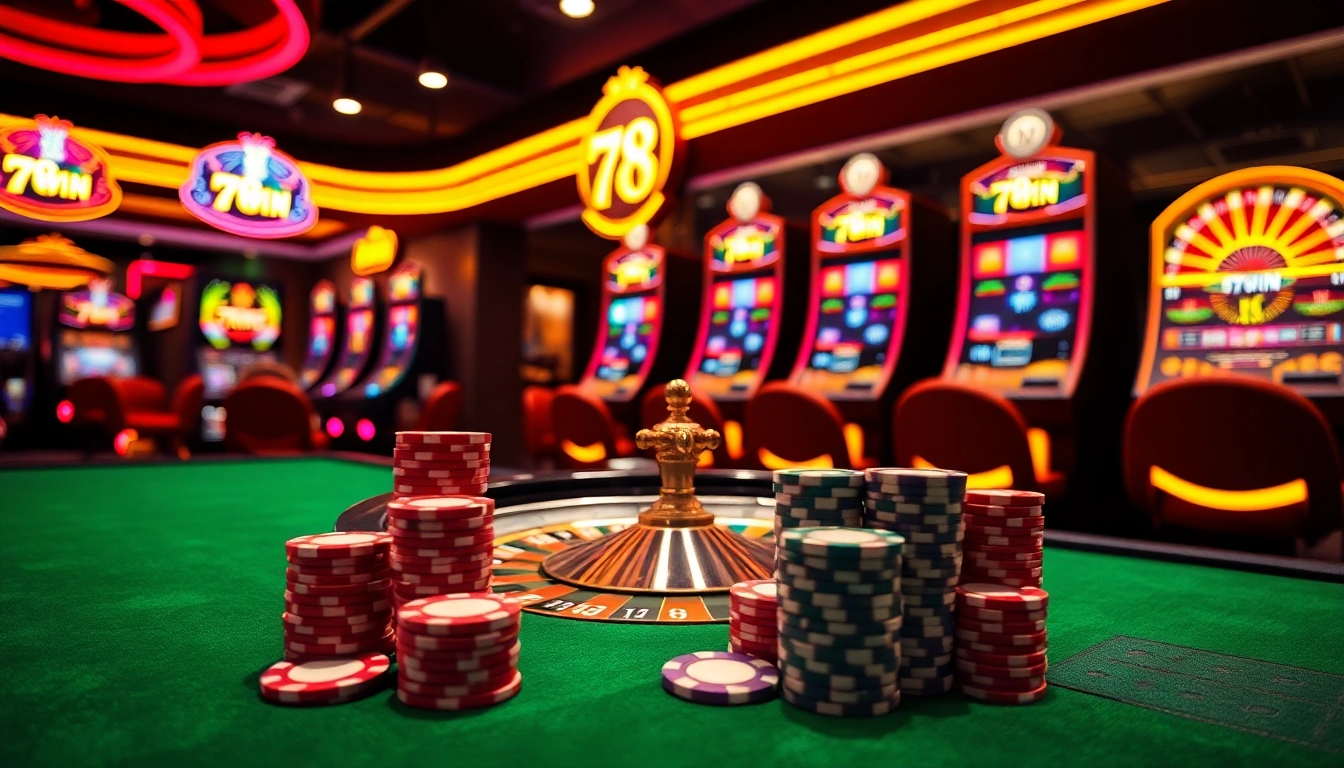 Experience thrilling gameplay at 78WIN with exciting slot machines and a lively casino atmosphere.