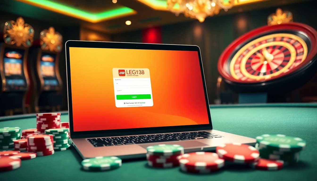 Experience the thrill of winning with LEGO138 login on a vibrant casino gaming interface filled with colorful chips.